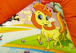 Multijogador castelo insuflável com slide no tema unicórnio para crianças. Compre castelos ​​insufláveis ​​online na JB Insufláveis ​​Portugal