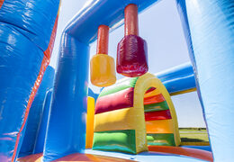 Encomende um castelo insuflável multijogador com tema de tubarão médio e escorregador para crianças. Compre castelos ​​insufláveis ​​online na JB Insufláveis ​​Portugal