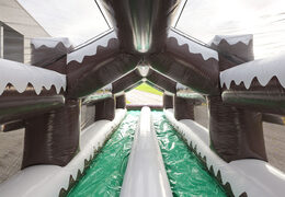 Obtenha um escorregador duplo inflável no tema de inverno para jovens e idosos. Compre atrações de inverno infláveis ​​online agora na JB Insuflaveis Portugal