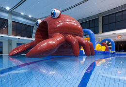 Corrida de obstáculos inflável exclusiva no tema caranguejo com objetos desafiadores de obstáculos para jovens e idosos. Compre atrações aquáticas infláveis ​​online agora na JB Insuflaveis Portugal