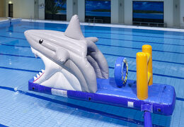 Compre um toboágua inflável com tema de tubarão hermético para jovens e idosos. Encomende atrações aquáticas infláveis ​​agora online na JB Insuflaveis Portugal