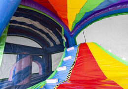 Castelo insuflável com tema de unicórnio e escorregador para crianças. Compre castelos insufláveis ​​​​online na JB Insufláveis ​​Portugal