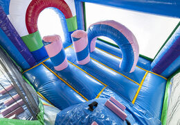 Compre castelo insuflável de unicórnio médio com escorregador para crianças. Encomende castelos insufláveis ​​online na JB Insufláveis ​​Portugal