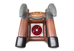 Encomende o jogo inflável Axe Battle para jovens e idosos. Compre castelos insufláveis ​​agora online na JB Insuflaveis Portugal