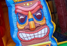 Compre o castelo insuflável do castelo inflável do Havaí com um escorregador para crianças. Encomende insufláveis ​​online na JB Insufláveis ​​Portugal