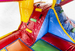 Castelo insuflável com o tema superblocos com escorregador e objetos 3D para crianças. Compre castelos ​​insufláveis ​​online na JB Insufláveis ​​Portugal