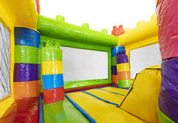 Compre um pequeno castelo insuflável com escorregador para crianças com o tema superblocks. Encomende castelos insufláveis online na JB Insufláveis Portugal