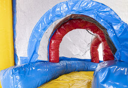 Compre um pequeno castelo insuflável multijogador em tema de festa com escorregador para crianças. Encomende castelos insufláveis ​​online na JB Insufláveis ​​Portugal