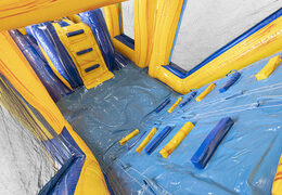 Pista de obstáculo modular inflável de 19 metros em mármore com objetos 3D para crianças. Compre pistas de obstáculos infláveis ​​online agora na JB Insuflaveis Portugal