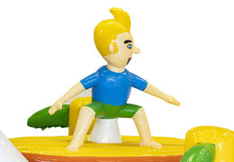 Compre uma pista de obstáculo de 13,5 metros no tema surf com objetos 3D apropriados para crianças. Ordene pistas de obstáculos infláveis ​​agora online em JB Insuflaveis Portugal