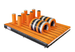 Compre pista de obstáculos inflável de 40 peças giga modular Tunnel Dodger Platform para crianças. Encomende cursos de obstáculos infláveis ​​online agora na JB Insuflaveis Portugal