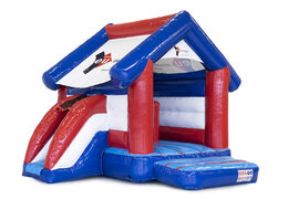 Encomende agora o castelo insuflável multifuncional EU Immobilien feito à medida na JB Insuflaveis Portugal. Castelos insufláveis de publicidade ​​feitos sob encomenda em diferentes formas e tamanhos para venda