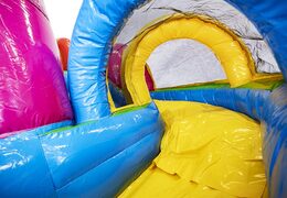 Compre um pequeno castelo insuflável multijogador com tema unicórnio e escorregador para crianças. Encomende castelos insufláveis ​​online na JB Insufláveis ​​Portugal