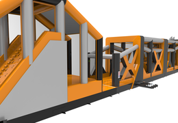 Pista de obstáculo inflable gigante de 48,5 m de largo para niños. Ordene pistas de obstáculos inflables ahora en línea en JB Insuflaveis Portugal