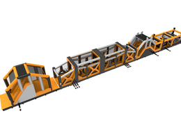 Mega pista de obstáculos inflable de no menos de 48,5 metros de largo para niños. Compre pistas de obstáculos inflables en línea ahora en JB Insuflaveis Portugal