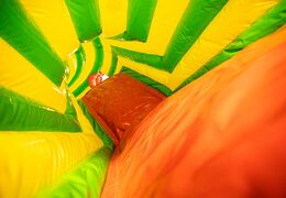 Encomende um castelo insuflável com um túnel de rastreamento de gorila com obstáculos, uma rampa de escalada e um escorregador para as crianças. Compre castelos insufláveis ​​online na JB Insufláveis Portugal