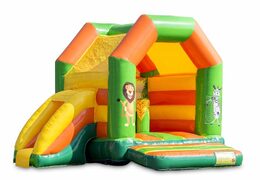 Castelo insuflável multifun da Midi no tema da selva, para crianças à venda. Disponível online em JB Insufláveis ​​Portugal