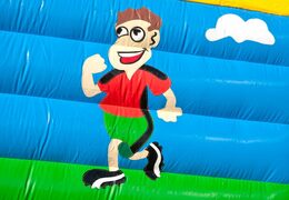 Groot springkussen met dak kopen in thema voetbal voor kinderen