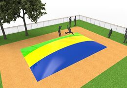 Compre montanha aérea inflável na cor verde-amarelo-azul para crianças. Encomende montanhas aéreas infláveis ​​agora online na JB Insuflaveis Portugal