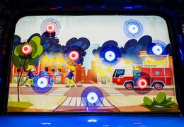 pedido de folha traseira de caminhão de bombeiros intercambiável de mini galeria de tiro ips