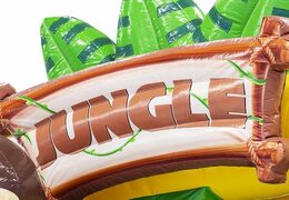 Espreguiçadeira inflável com tema de selva com escorregador com macaco gorila grande para crianças