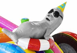 Compre almofada de ar inflável com escorregador com animais de festa para crianças