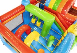 Encomende o tema tropical da almofada de ar inflável com slides e objetos na almofada para crianças