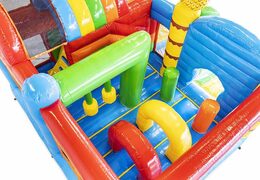 Compre almofada de ar inflável tema tropical com escorregadores e objetos na almofada para crianças