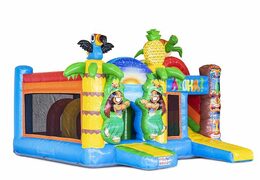 Encomende o tema tropical da almofada de ar inflável com slides e objetos na almofada para crianças