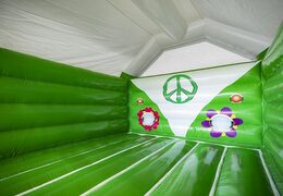 Compre castelo inflável inflável em verde com estilo hippie para crianças