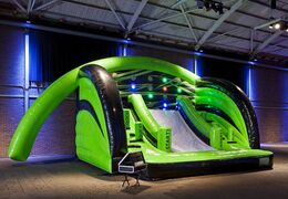 Curso de obstáculos de castelo inflável inflável com esporte interativo para competir por crianças à venda