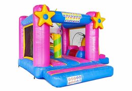 compre pequena almofada de ar inflável com slide no tema unicórnio