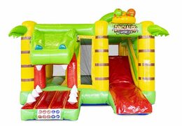 Compre uma espreguiçadeira inflável compacta com escorregador no tema Dino para crianças