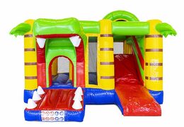 Espreguiçadeira inflável com tema de crocodilo com escorregador para venda para crianças