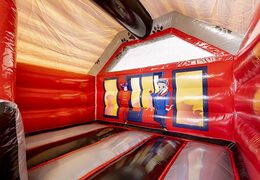 Encomende almofada de ar de castelo insuflável com slide no tema do hotel animal para crianças