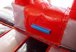 Almofada de ar inflável tema hotel animal com escorregador para venda para crianças