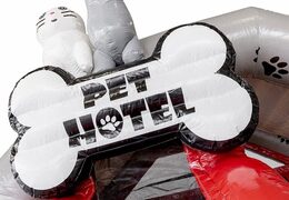 Compre combinação de escorregador inflável inflável com slide em tema de hotel animal para crianças