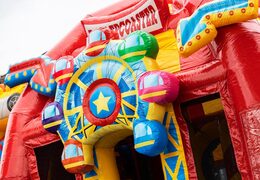 Encomende grande almofada de ar multiplay inflável no tema da montanha-russa, incluindo slide para crianças