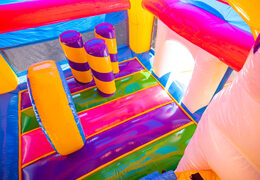 Castelo super inflável multijogador inflável no tema unicórnio para crianças à venda com muitas cores