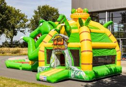 Compre castelo inflável multiplay super inflável com slide no tema dino para crianças