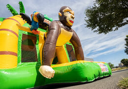 Almofada de ar super multiplay inflável com tema de elefante e selva gorila para venda para crianças