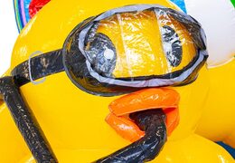 compre almofada de ar inflável no tema mundo dos patos com escorregador para crianças