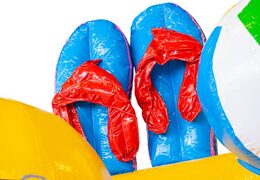 peça almofada de ar inflável no tema mundo dos patos com escorregador para crianças