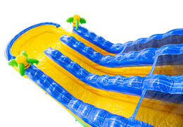 Encomendar toboágua inflável Waterslide D22 Hawaii com tema tropical com palmeiras