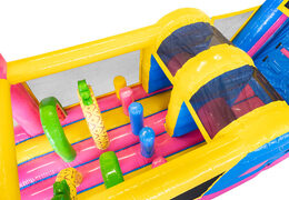 13 metros de comprimento Flamingo pista de obstáculo para crianças. Ordene pistas de obstáculos infláveis ​​agora online em JB Insuflaveis Portugal