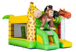 Inflável Mini castelo inflável Multiplay no tema Jungle à venda na JB Inflatables. Encomende seguranças infláveis ​​na JB Insuflaveis Portugal