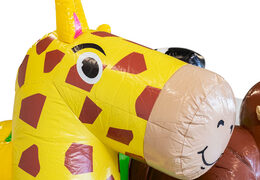 Encomende um castelo insuflável Mini Multiplay insuflável no tema Selva para crianças. Compre castelos insufláveis ​​na JB Insuflaveis Portugal