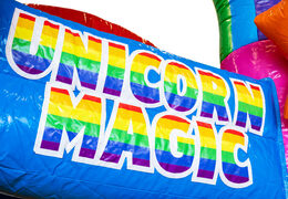 Mini insuflável insuflável Multiplay no tema Unicórnio para venda para crianças. Encomende agora castelos insufláveis ​​na JB Insuflaveis Portugal