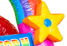 Encomende um castelo insuflável Mini Multiplay insuflável no tema Unicórnio para crianças. Compre castelos insufláveis ​​na JB Insuflaveis Portugal