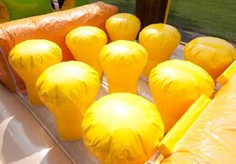 Obstáculos no castelo inflável